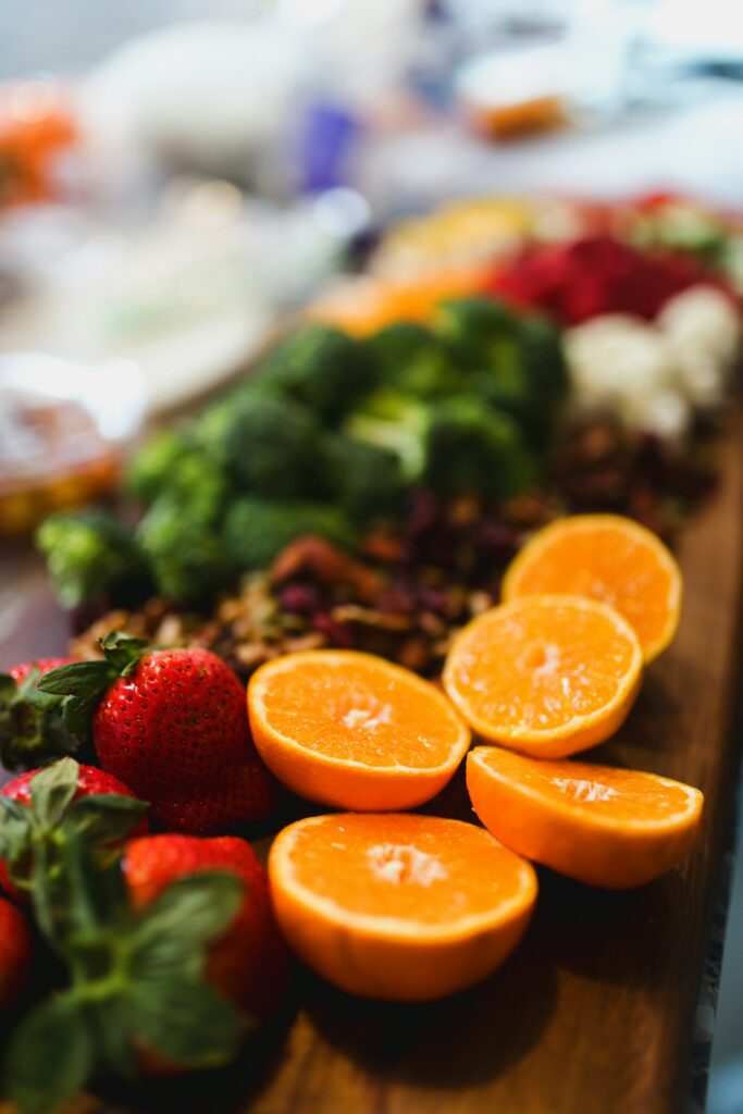 Smoothie bowls decorated with nuts, seeds, and sliced fruit for balanced flavor and nutrition